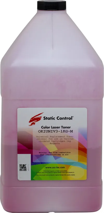 Тонер Static Control OKIUNIV3-1KG-M, magenta, 1000г, для Oki C3300N/5500
