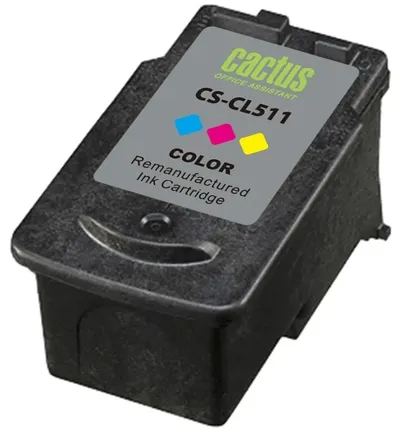 Cactus CL-511 Картридж CACTUS  CS-CL511 для Canon PIXMA MP240/ MP250/MP260/ MP270/ MP480/ MP490/ MP492/MX320/ MX330, трехцветный, 9 мл