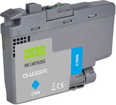 Картридж струйный Cactus CS-LC3237C, голубой, 18.4мл, для Brother HL-J6000DW/J6100DW
