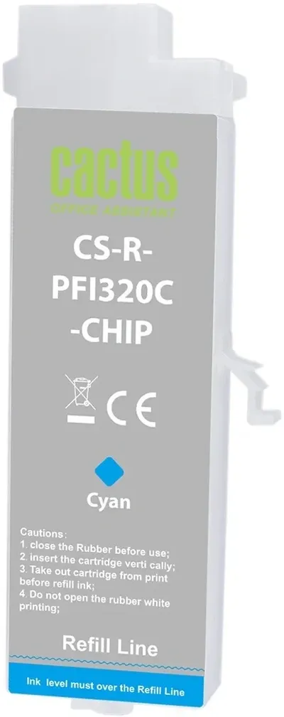 Картридж струйный Cactus CS-R-PFI320C-CHIP, голубой, 260мл, для Canon imagePrograff