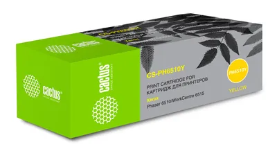 Тонер-картридж CACTUS - Phaser 6510/WC6515, Лазерный, Желтый, 2400стр, аналог Xerox 106R03487, CS-PH6510Y