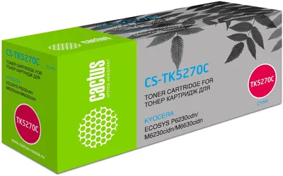 Картридж лазерный Cactus CS-TK5270C, голубой, 6000 стр.