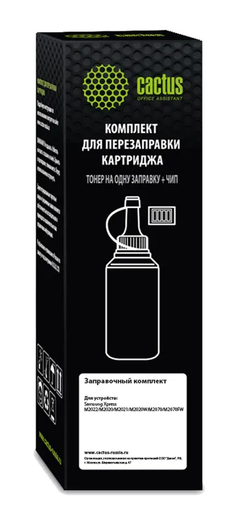 Тонер Cactus CS-RK-MLT-D111L, черный, 60г, с чипом, для Samsung Xpress