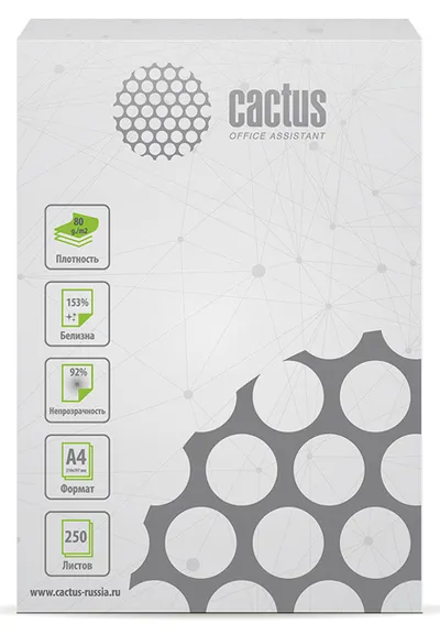 Бумага офисная Cactus CS-OPB-A480250, A4, 80г/м², 250л, белая
