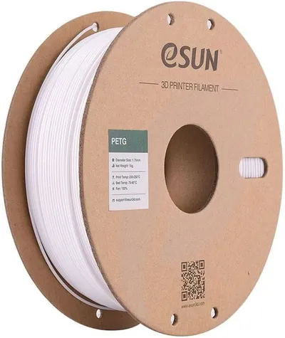 Пластик eSUN PETG175SW1, PETG, 1.75 мм, 1 кг, белый