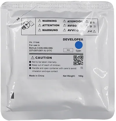 Девелопер CET CET171046, для KONICA MINOLTA Bizhub C227i/C257i/C287i, Cyan, 90000 стр