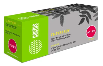 Картридж лазерный Cactus CS-TK5150Y, желтый, для Kyocera Ecosys, 10000 стр.