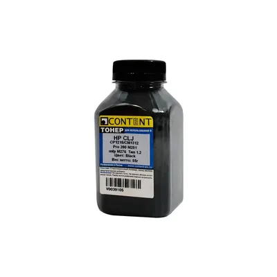Тонер CONTENT 1010100405, для HP CLJ CP1215/CM1312, черный, 55г