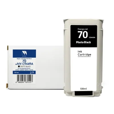 Картридж струйный NVPrint 70 (NV-C9449A) Photo Black для HP DesignJet Z2100/Z3100/Z3200/Z5200/Z5400 (130 мл) совместимый