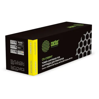 Картридж Cactus CS-C069HY_DP, 069H желтый, 5500стр.