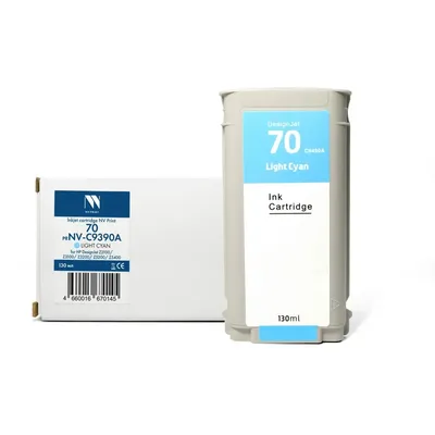 Струйный картридж NVPrint 70 (NV-C9390A) Light Cyan для HP DesignJet Z2100/Z3100/Z3200/Z5200/Z5400 (130 мл) совместимый