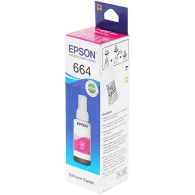 (Поврежденная упаковка) Чернила Epson T6643 Magenta (C13T66434A) пурпурные, контейнер 70 мл., для L100/L110/L120/L1300/L200/L210/L300/L350/L355/L550