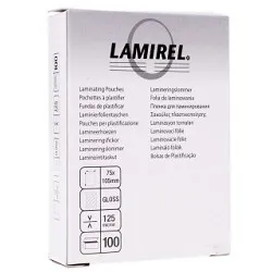 Пленка для ламинирования Fellowes Lamirel LA-78663, 75x105 мм, 125 мкм, 100 листов