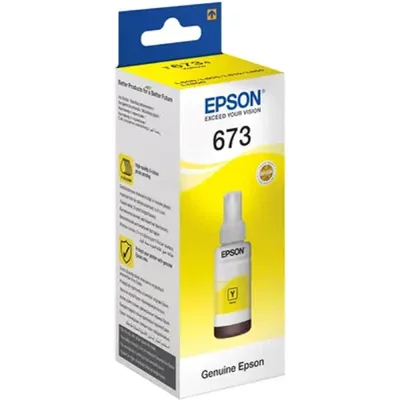 Чернила Epson C13T67344A, 673, желтый, 70мл, для L800/L805/L810/L850/L1800