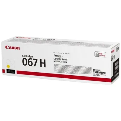 Картридж лазерный Canon 067HY 5103C002 желтый бар.в компл. (2400стр.) для Canon LBP631/633/MF651/655/657