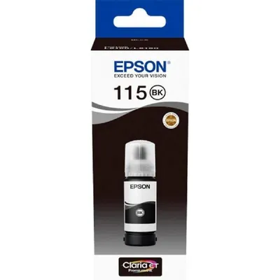Чернила EPSON C13T07C14A, 115BK, 70мл, черный, пигментные