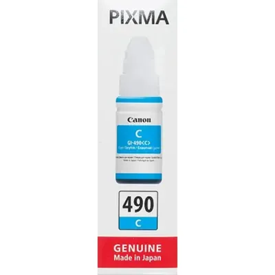 К-ж CANON GI-490C  к PIXMA G1400/G2400/G3400 синий, арт. 0664C001 , оригинал,  пр-во февр.2025г.