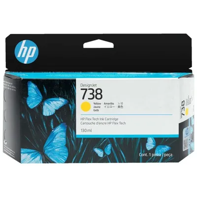 498N7A - 738 130-ml Yellow DesignJet Ink Cartridge  for DesignJet T850 130 ml.