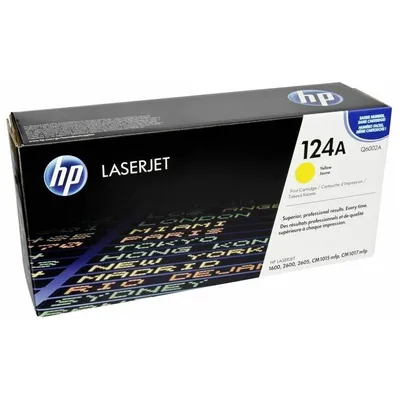 Оригинальный лазерный картридж HP 124A Q6002A для HP Color LaserJet 1600/ 2600N/ 2605/ 2605DN/ 2605DTN/ CM1015/ CM1017, желтый, 2500 страниц