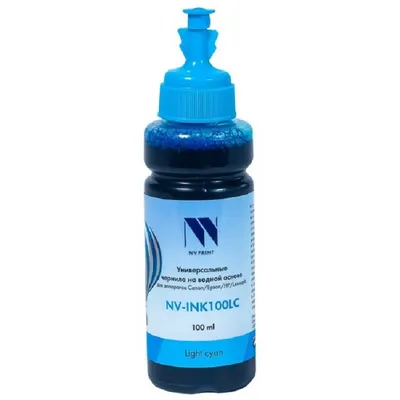 Чернила NVPrint универсальные на водной основе NV-INK100LC для аппаратов Epson (100ml) Light Cyan совместимые
