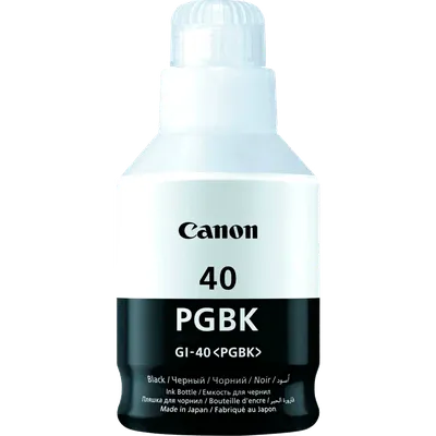 Чернила Canon GI-40BK, 170мл, черный, оригинальные, для Canon GM2040/G5040/G6040 (3385C001)