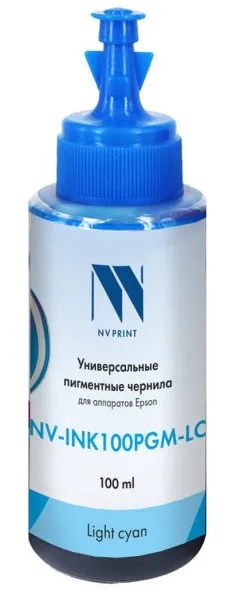 Чернила NV Print NV-INK100PGM-LC, Light Cyan, пигментные, 100мл