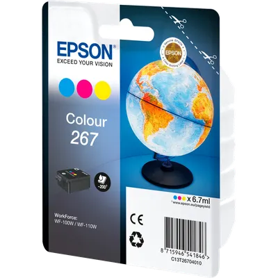 Картридж струйный EPSON (C13T26704010) WorkForce WF-100W, цветной, оригинальный ресурс 200 стр.