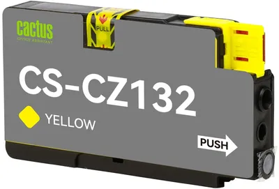 Картридж струйный CACTUS (CS-CZ132) для плоттеров HP DesignJet T120/T520, желтый, 26 мл