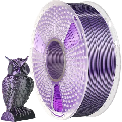 Филамент NV PRINT Silk PLA+  Black/Purple шелковистый черный+ фиолетовый для 3D печати диаметр 1.75мм    масса 1 кг