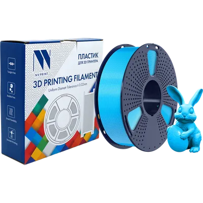 -/ Филамент NVPRINT PETG Glow Blue для 3D печати диаметр 1.75мм  длина 330 метров  масса 1 кг
