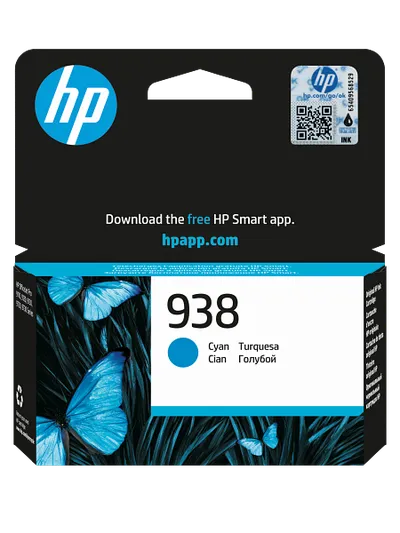 4S6X5PE - Картридж HP 938 Cyan Original Ink Cartridge для HP DeskJet 1110,HP DeskJet 2130,HP DeskJet 3630,HP OfficeJet 3830,HP OfficeJet 4650,HP ENVY 4520