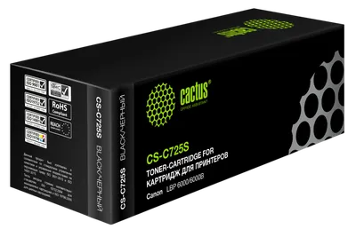 Картридж лазерный Cactus CS-C725S, черный, 1600стр., для Canon LBP 6000