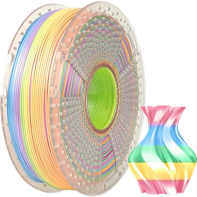 NV-3D-SILK-PLA-P-RAINBOW-04 Филамент  Silk PLA+ Rainbow 04 для 3D печати диаметр 1.75мм  длина 330 метров  масса 1 кг