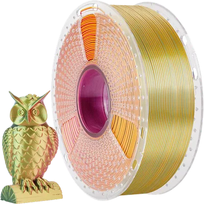 Филамент NV PRINT Silk PLA+  Red/Yellow/Green шелковистый красный+желтый+зеленый  для 3D печати диаметр 1.75мм  длина 330 метров  масса 1 кг