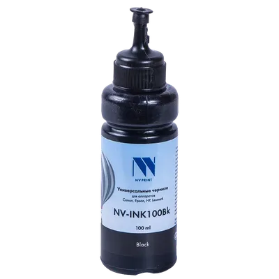 Чернила NV Print NV-INK100UBk, черные, универсальные, на водной основе, 100 мл