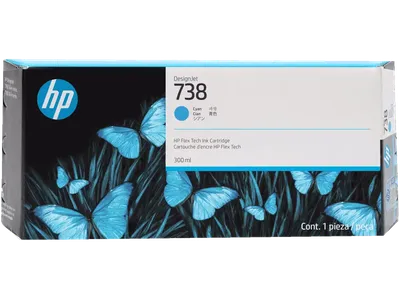 Картридж струйный HP 738 300-ml Cyan DesignJet Ink Cartridge
