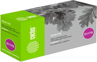 Тонер-картридж CACTUS - MLT-D117S, Лазерный, Черный, 2500стр, аналог Samsung MLT-D117S, CS-D117S