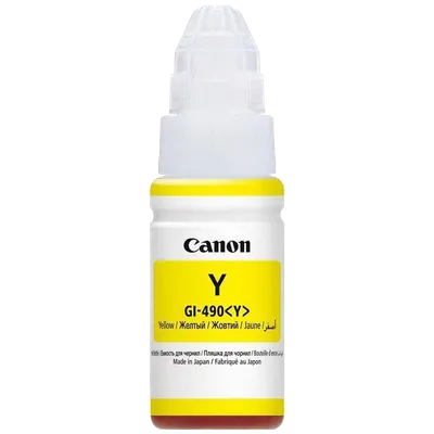 Чернила Canon GI-490 Y, 70мл, желтый, оригинальные для Canon PIXMA G1400/G2400/G3400 (0666C001)