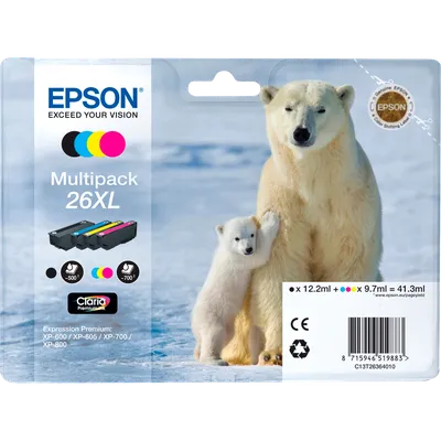 Картридж струйный Epson C13T26364010 черный/голубой/желтый/пурпурный набор карт. для Epson XP-600/605/700/710/800