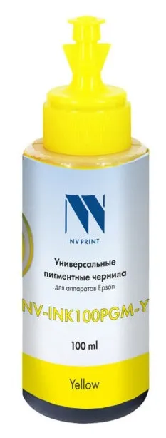 Чернила NV Print NV-INK100PGM-Y, Yellow, пигментные, 100мл, для Epson