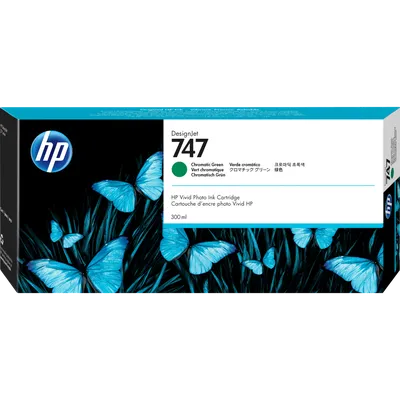 HP  P2V84A Картридж HP 747 хроматический зеленый   {HP DesignJet Z6/Z9+ series, (300 мл)}