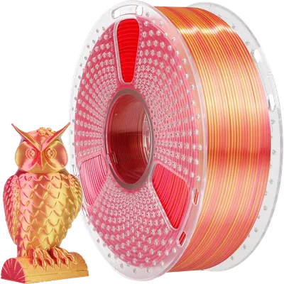 Филамент NV PRINT Silk PLA+  Red/Gold шелковистый красный + золотой для 3D печати диаметр 1.75мм    масса 1 кг