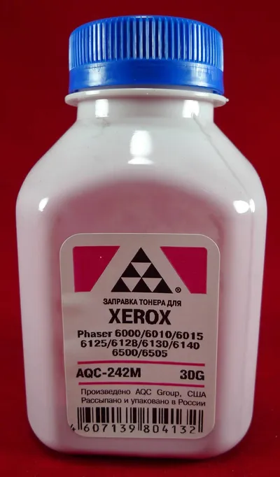Тонер XEROX Phaser 6000/6010/6015/6125/6128/6130/6140/6500/6505  Magenta (фл. 30г) AQC-США фас.Россия