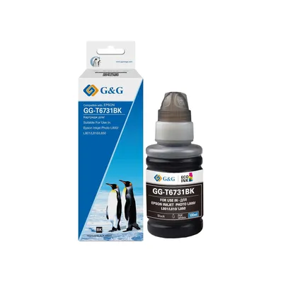 Чернила G&G GG-C13T67314A, T6731BK, для Epson L800/805/810/850/1800, черный, 70мл