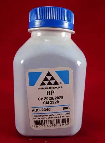 Тонер для картриджей CC531A/CE411A Cyan (фл. 80г) AQC-США фас.Россия