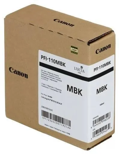 Картридж струйный Canon PFI-110 MBK для Canon imagePROGRAF TX-2000, TX-2100, TX-3000, TX-3100, TX-4000, TX-4100, пигментный черный (матовый), 160 мл