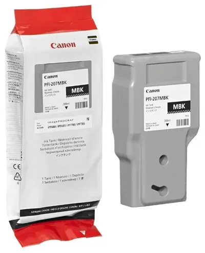 Картридж струйный Canon PFI-207MBK, матовый черный, 300мл, для iPF680/685/780/785