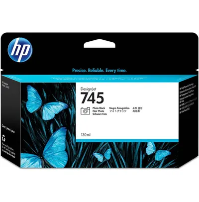HP 745 Original Standard Yield Inkjet Ink Cartridge - Photo Black - 1 Pack (Original)