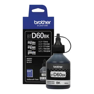 Чернила Brother BTD60BK, черный, 108 мл, 6500 стр.