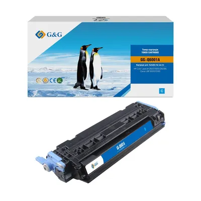 Картридж лазерный G&G GG-Q6001A, для HP CLJ 1600/2600/2605N, LBP 5000/5100 Canon, голубой, 2000 стр.